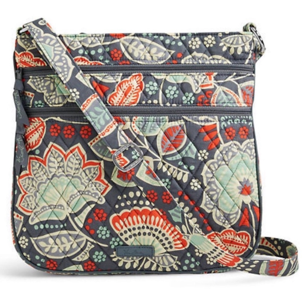 Vera Bradley Nomadic Floral Triple Zip Hipster Quilted Bag - Picture 1 of 11